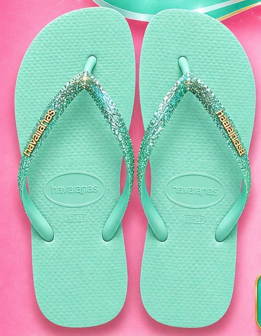 HAVAIANA-SLIM GLITTER TEAL