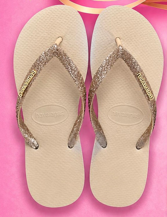 HAVAIANA-SLIM GLITTER DOURADO